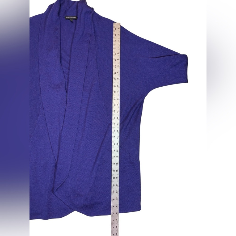 Eileen Fisher Italian Merino Wool Cardigan, Open Front, Size Large, Super Soft - Picture 8 of 11